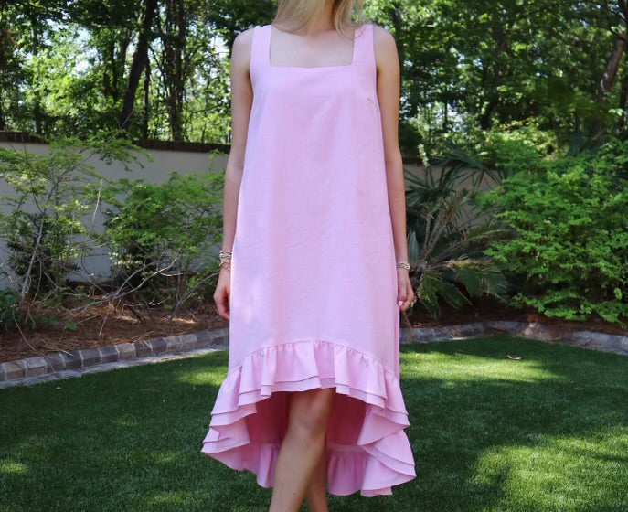 High Low Ruffle Maxi Dress