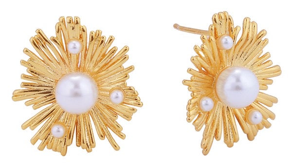 Radiant Pearl Post Earrings