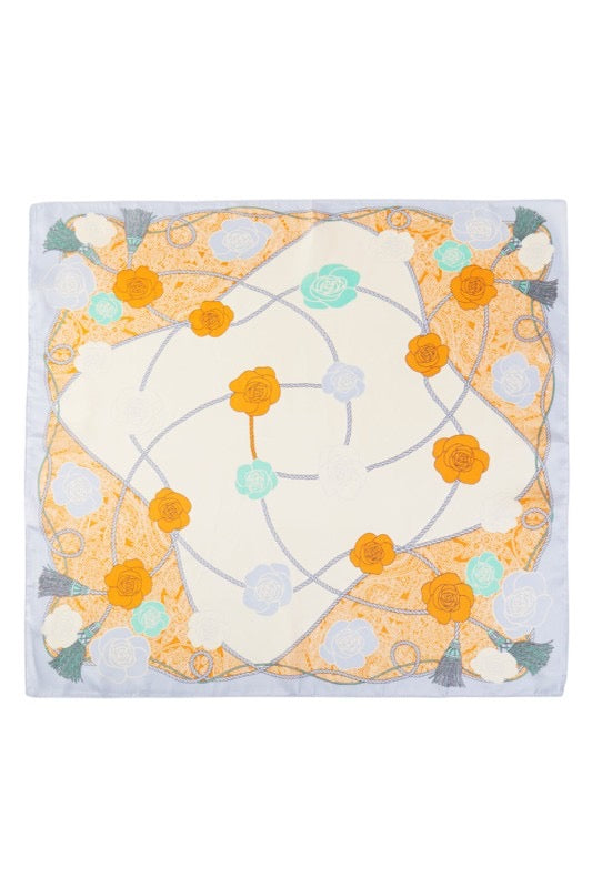Blue Floral & Rope Printed Bandana