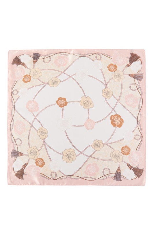 Pink Floral & Rope Printed Bandana