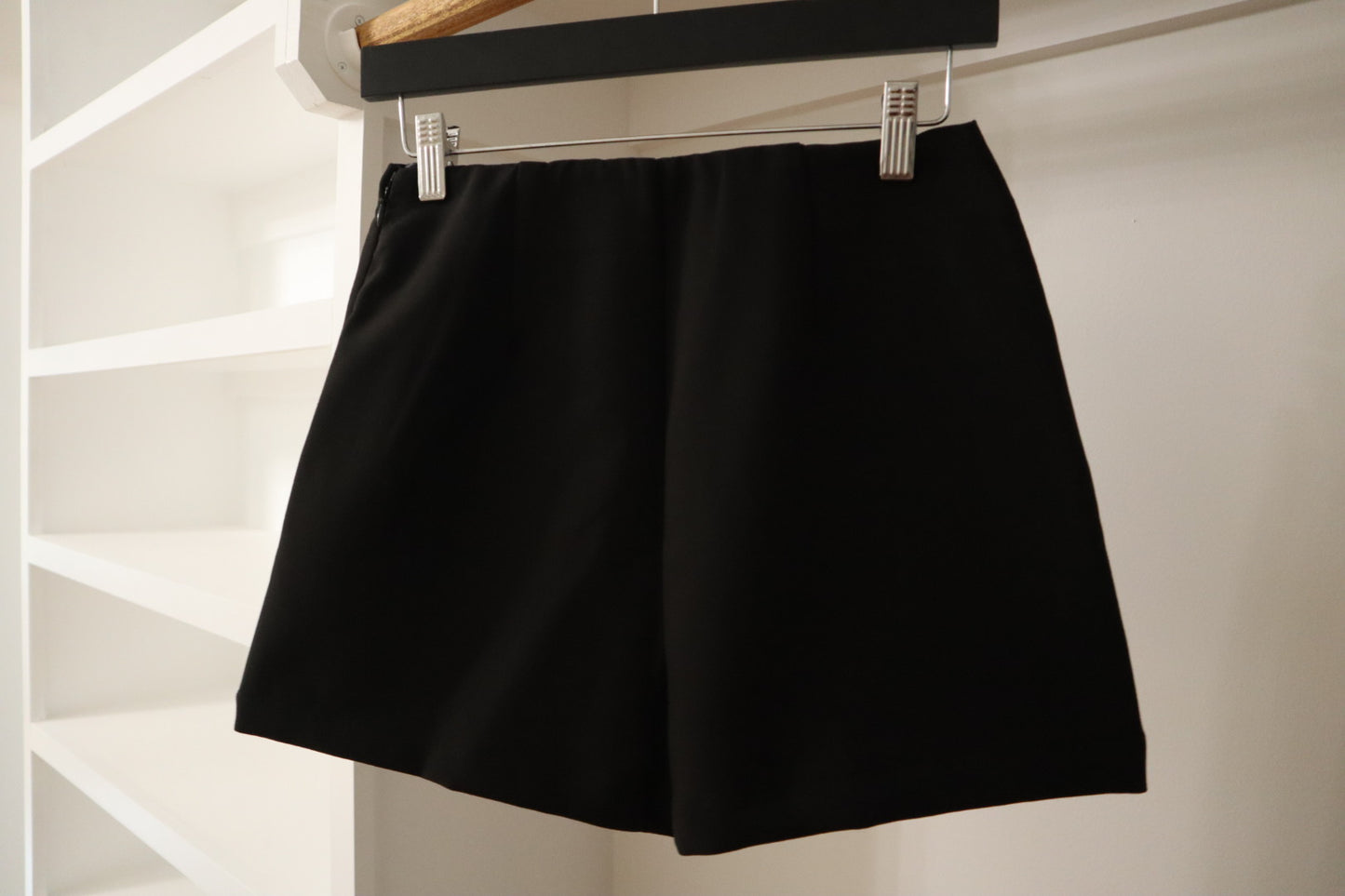 Solid High Waist Mini Skort