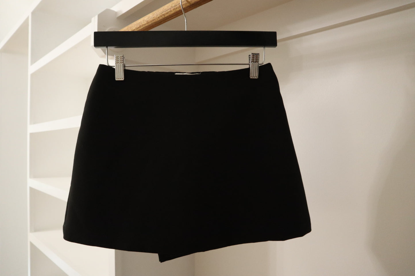 Solid High Waist Mini Skort