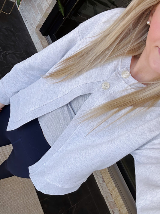 Crewneck Sweatshirt Cardigan