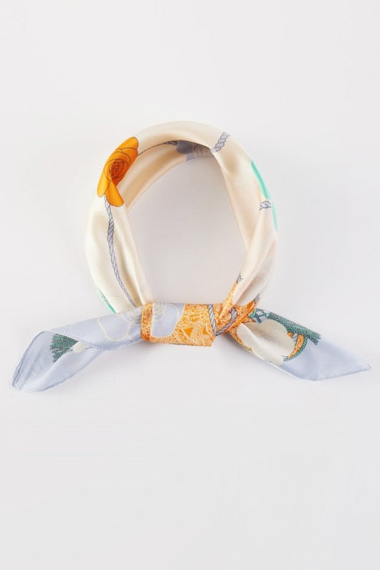 Blue Floral & Rope Printed Bandana