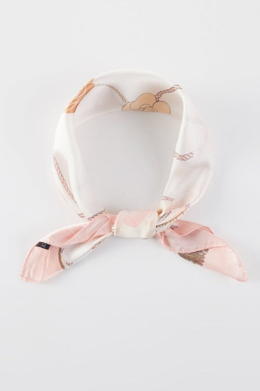 Pink Floral & Rope Printed Bandana